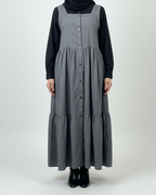 GREY PINAFORE DRESS