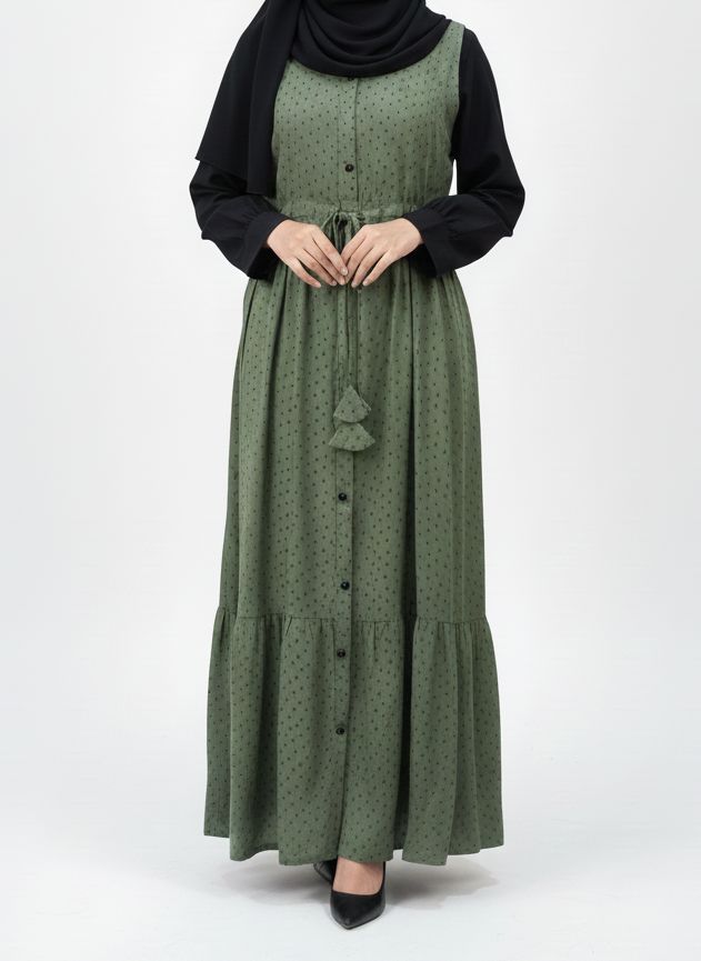 OLIVE ORBIT PINAFORE