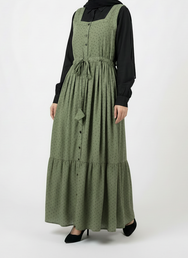 OLIVE ORBIT PINAFORE