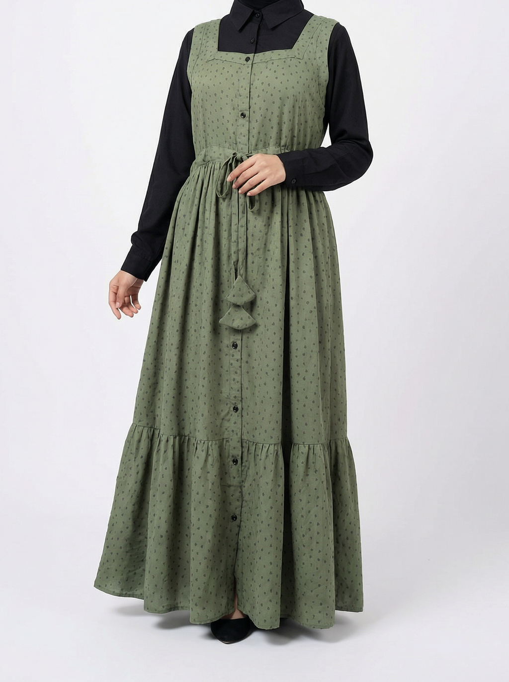 OLIVE ORBIT PINAFORE