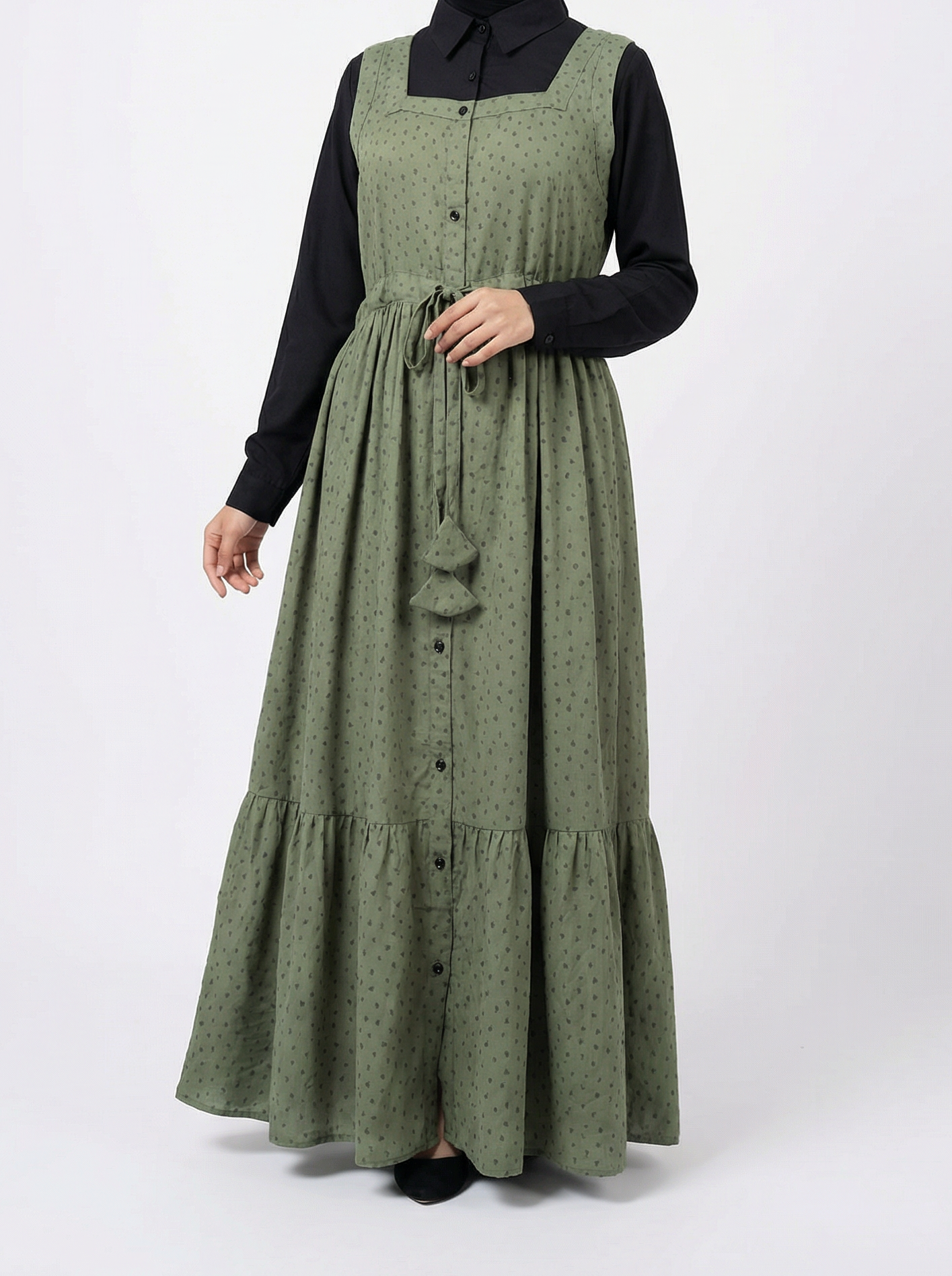 OLIVE ORBIT PINAFORE