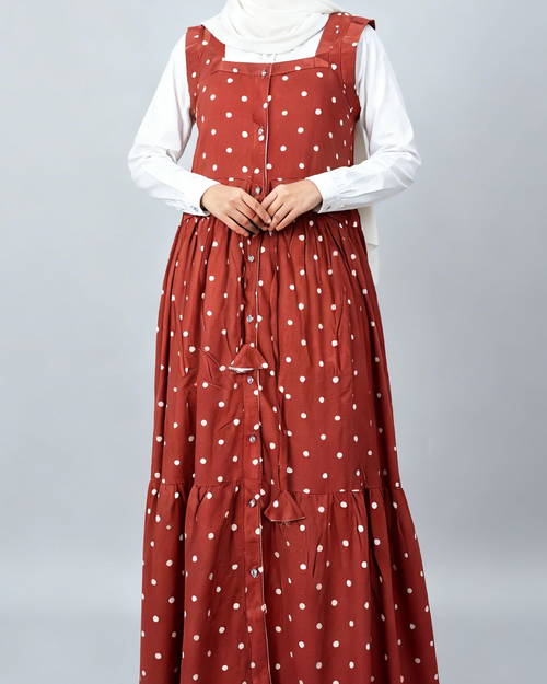 AMBER DOT PINAFORE DRESS